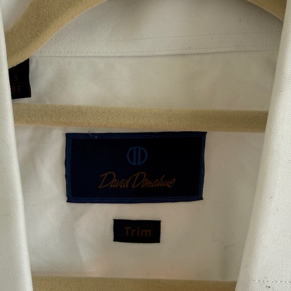 David Donahue Trim Classic White Men's Dress Shirt Size 15.5 32/33 - Picture 2 of 8